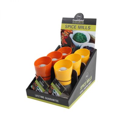 POS Display Box Containing 6 Sola Spice Mills Orange/Yellow Plus Additional 6 image
