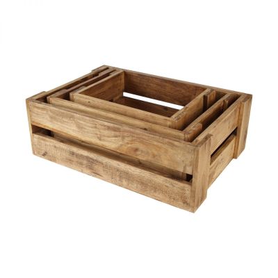 Set 3 Rustic Crates (Nested) (320x240x160mm & 420x300x160mm & 500x350x170mm) image