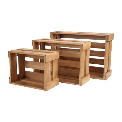 Set 3 Rustic Crates (Nested) (320x240x160mm & 420x300x160mm & 500x350x170mm) image