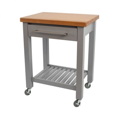 Studio Trolley Grey Hevea / Oak Top - Assembled image