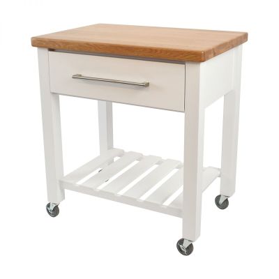Loft Trolley White Hevea / Oak Top - Assembled image