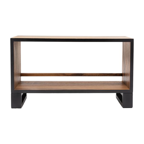 Eclipse Storage Rack In Black & Acacia (jars not included)