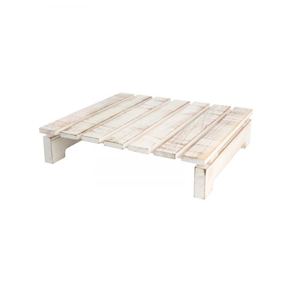 Drift Square Slatted Table Rustic White