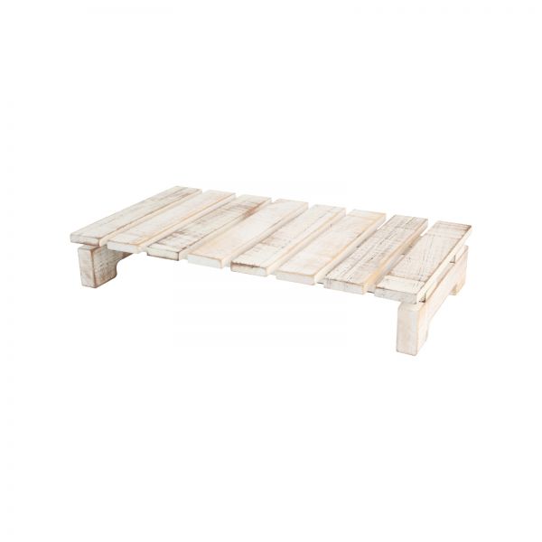 Drift Rectangular Slatted Table Rustic White