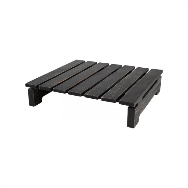 Drift Square Slatted Table Rustic Black