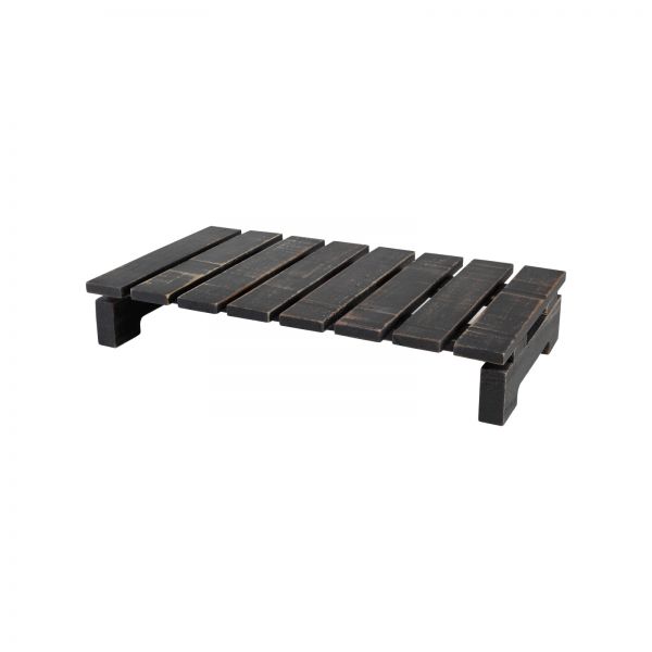 Drift Rectangular Slatted Table Rustic Black