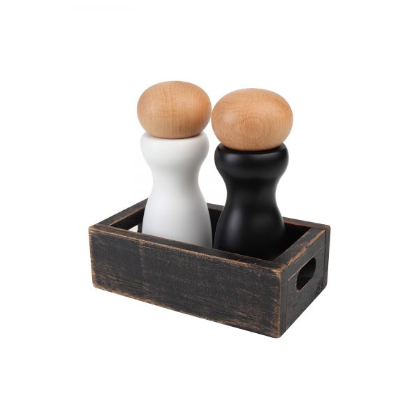 Drift Salt & Pepper Crate Rustic Black