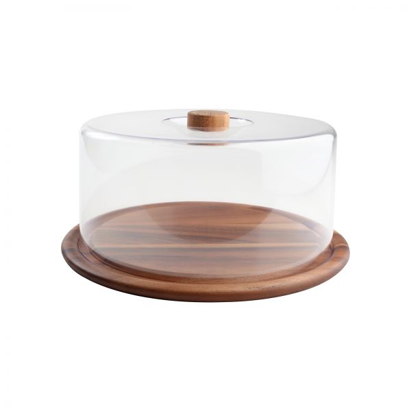 Tall Clear Polypropylene Dome With Acacia Knob (Fits Board 10955)