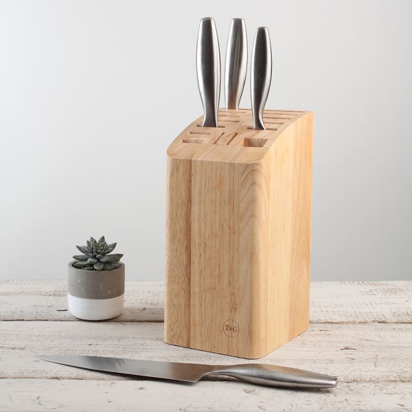 Knife Block With Slots for 12 Knives, Cleaver & Scissors / Steel