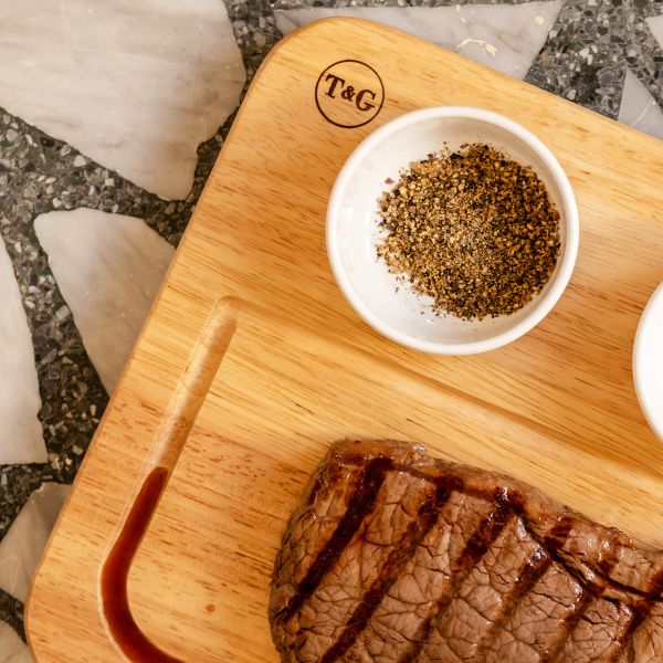 Double Sided Steak Board In Hevea (Dish Not Included)