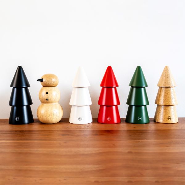 Christmas Tree Salt & Pepper Mill Red