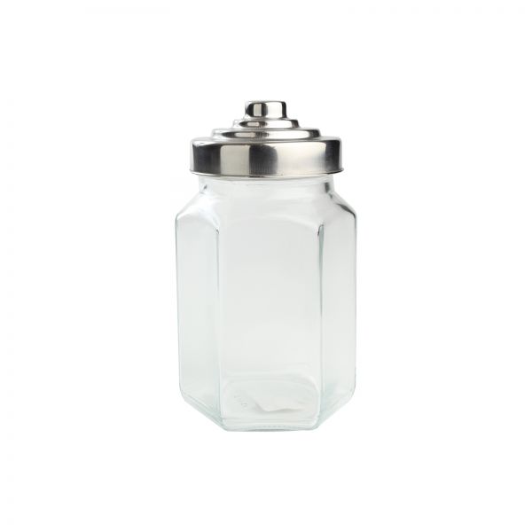 Medium Hexagon Glass Jar