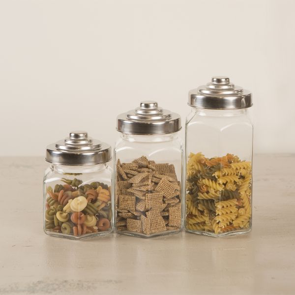 Large Hexagon Glass Jar