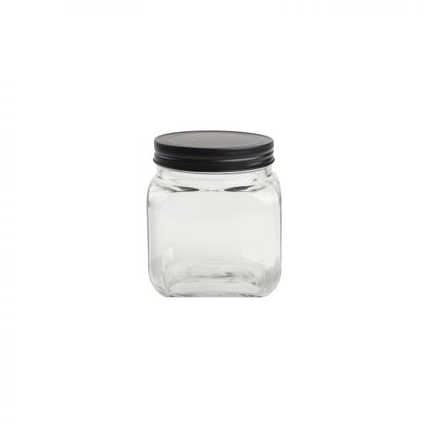 Small Square Glass Jar