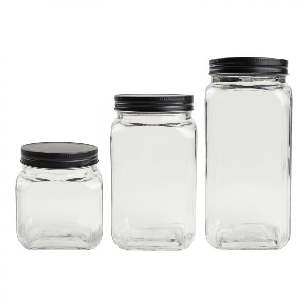 Small Square Glass Jar