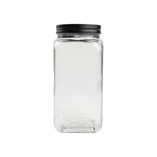 Large Square Glass Jar