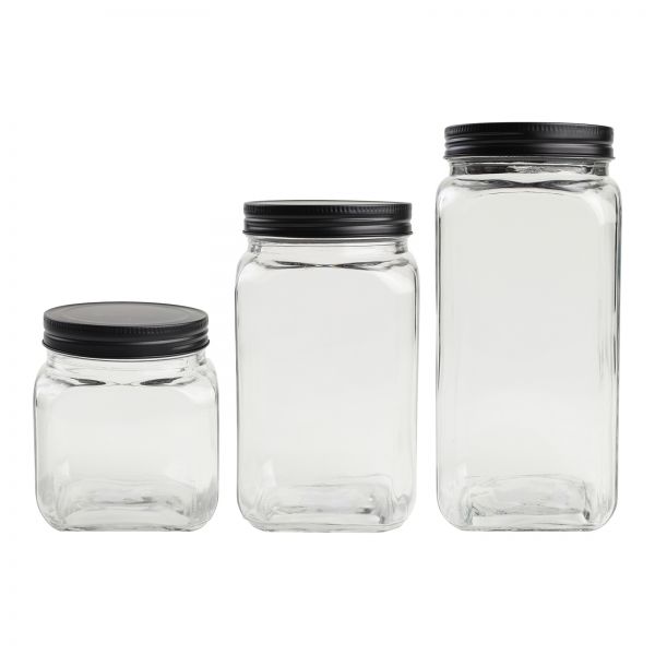 Large Square Glass Jar