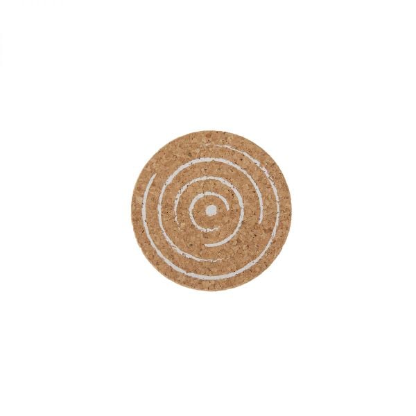 Cork Coaster - Spiral White