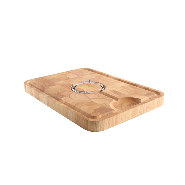 End Grain Carving Board with Removable Spiked Ring