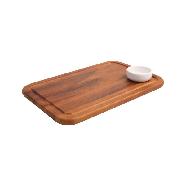 Medium Serving Board With Groove & Recess (Dish Not Included)