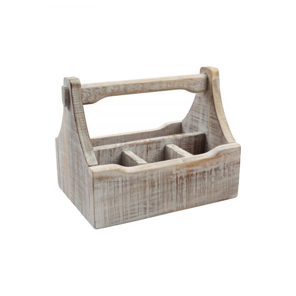 Nordic 4 Compartment Table Caddy White