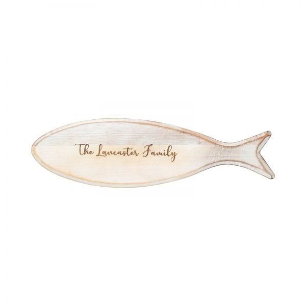 Personalised Wooden Fish Board White