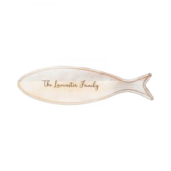 Personalised Wooden Fish Board White