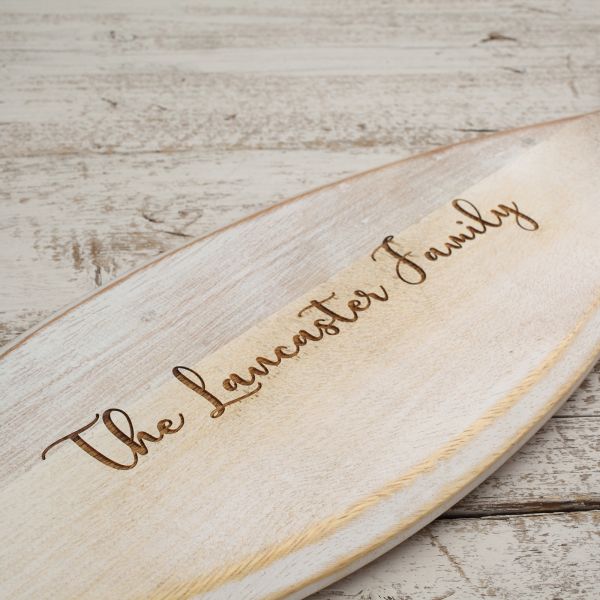 Personalised Wooden Fish Board White