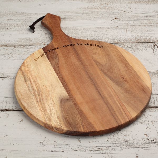 Personalised Round Wooden Board With Handle