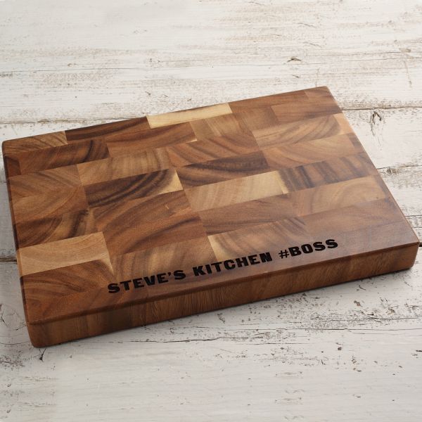 Personalised Rectangular Wooden End Grain Board