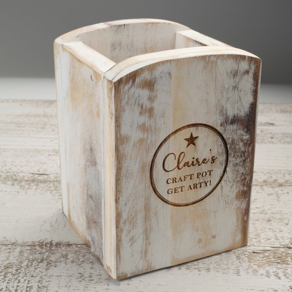 Personalised Wooden Tidy Box White
