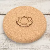 personalised engraved cork teapot stand