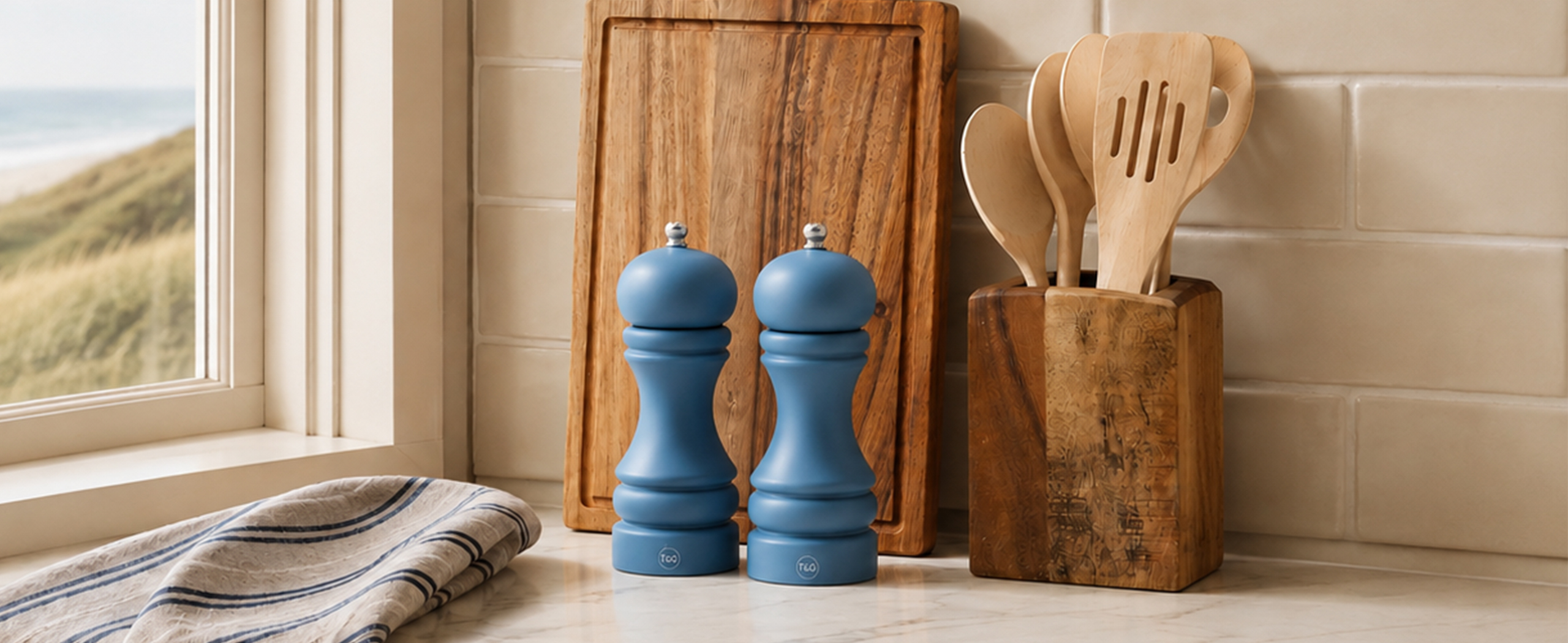 Denim Blue Salt & Pepper Mills