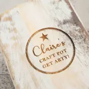 personalised engraved wooden box white detail