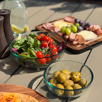 Use Recycled Glassware For Summer Drinks & Sharing Plates