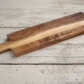 long wooden board with handle personalised