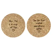 set of 2 coasters tea for two