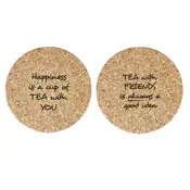 set of 2 coasters tea with friends