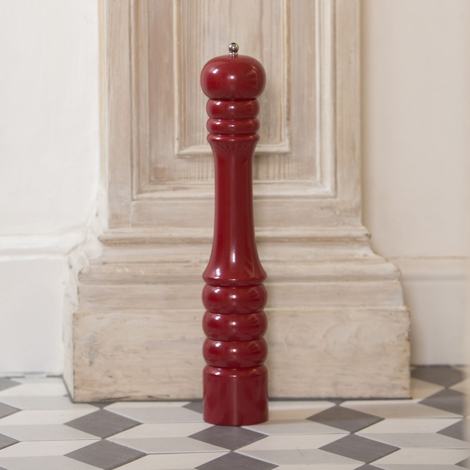 Tall Capstan Pepper Mill Red