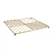 deco square trivet satin gold