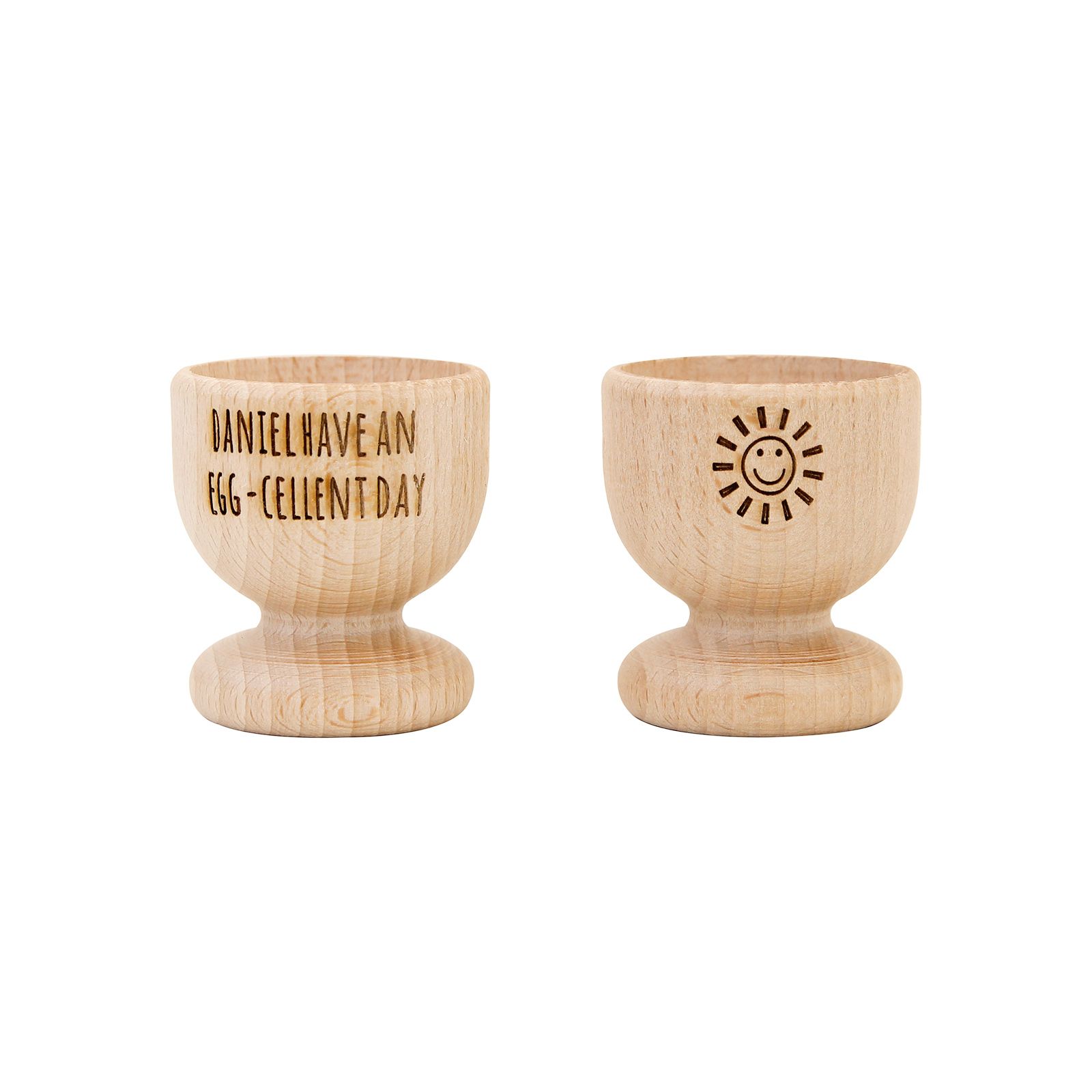 Personalised Egg Cup - Have An Egg-Cellent Day