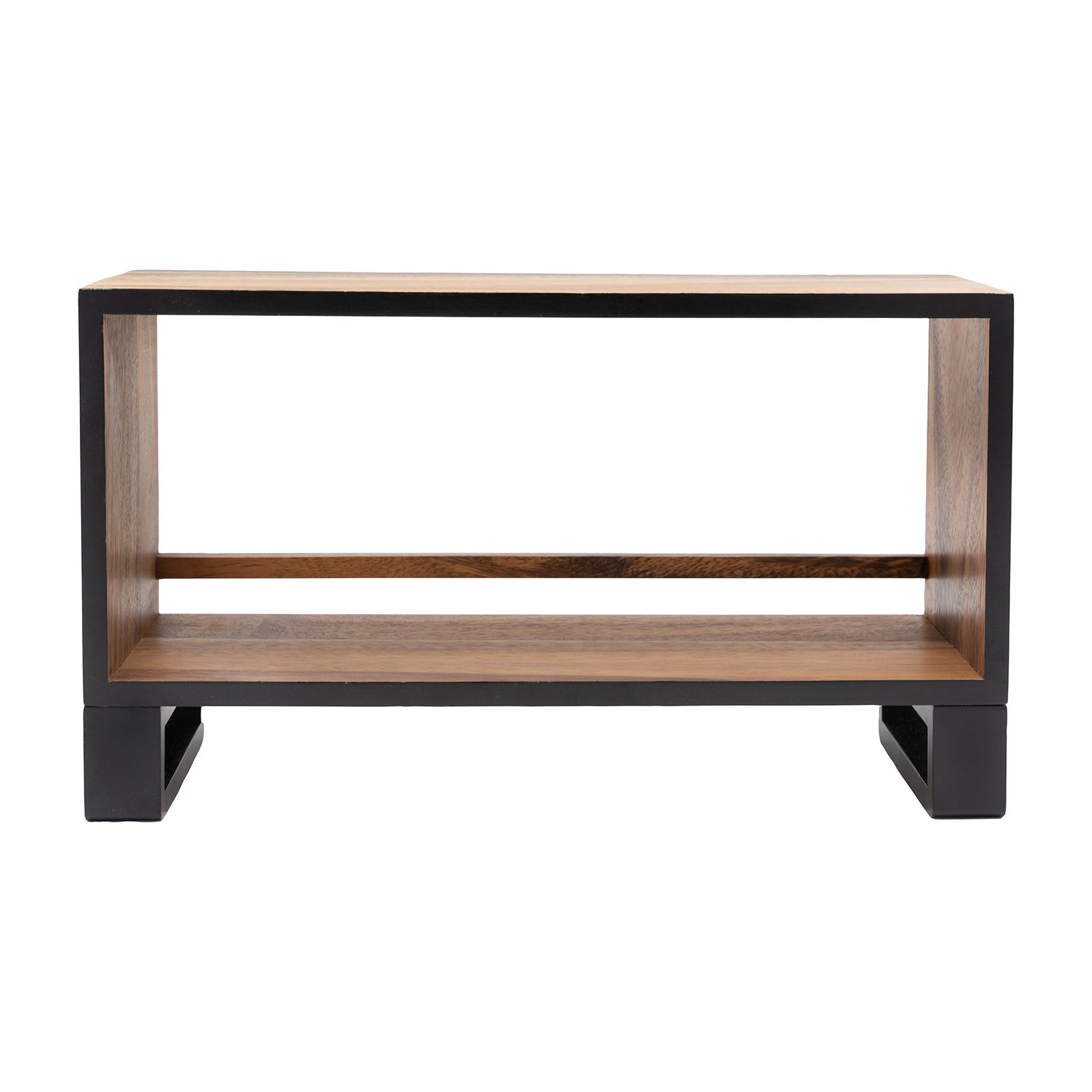 Eclipse Storage Rack In Black & Acacia (jars not included)