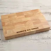personalised rectanglar wooden end grain board