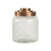 fat lattice glass jar