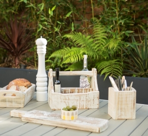 White Table Top Wooden Holders