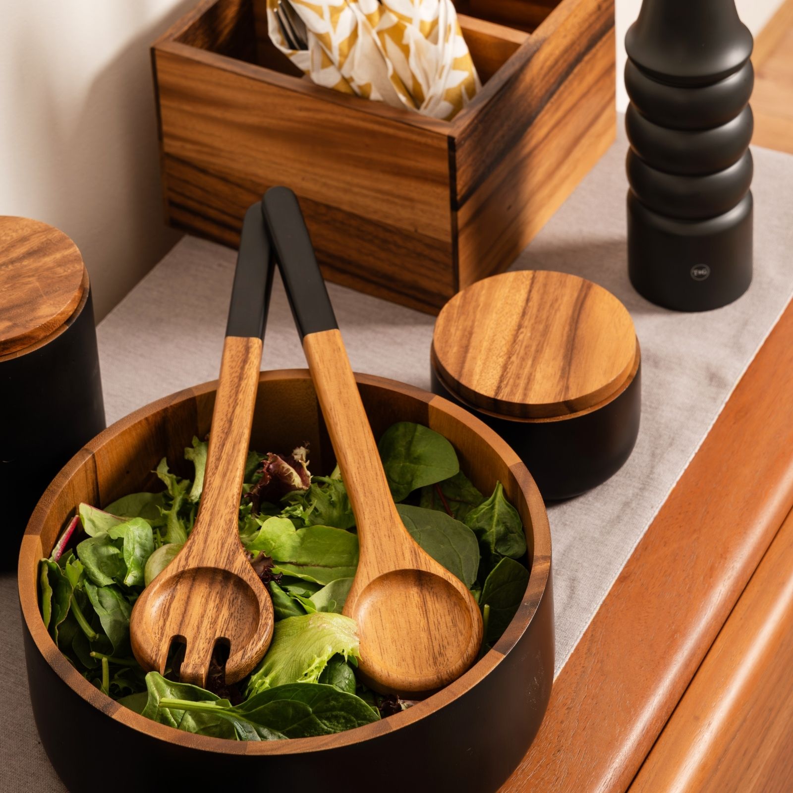 Eclipse Short Wooden Storage Jar