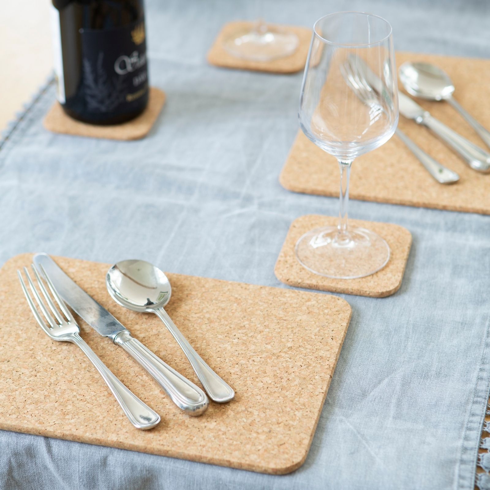 Set Of 6 Square Cork Coasters