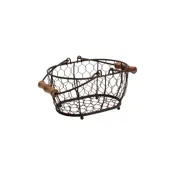 provence small oval basket rustic brown