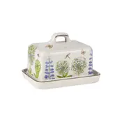 cottage garden butter dish angled