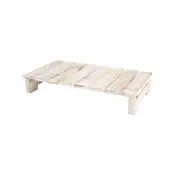 drift rectangular slatted table rustic white